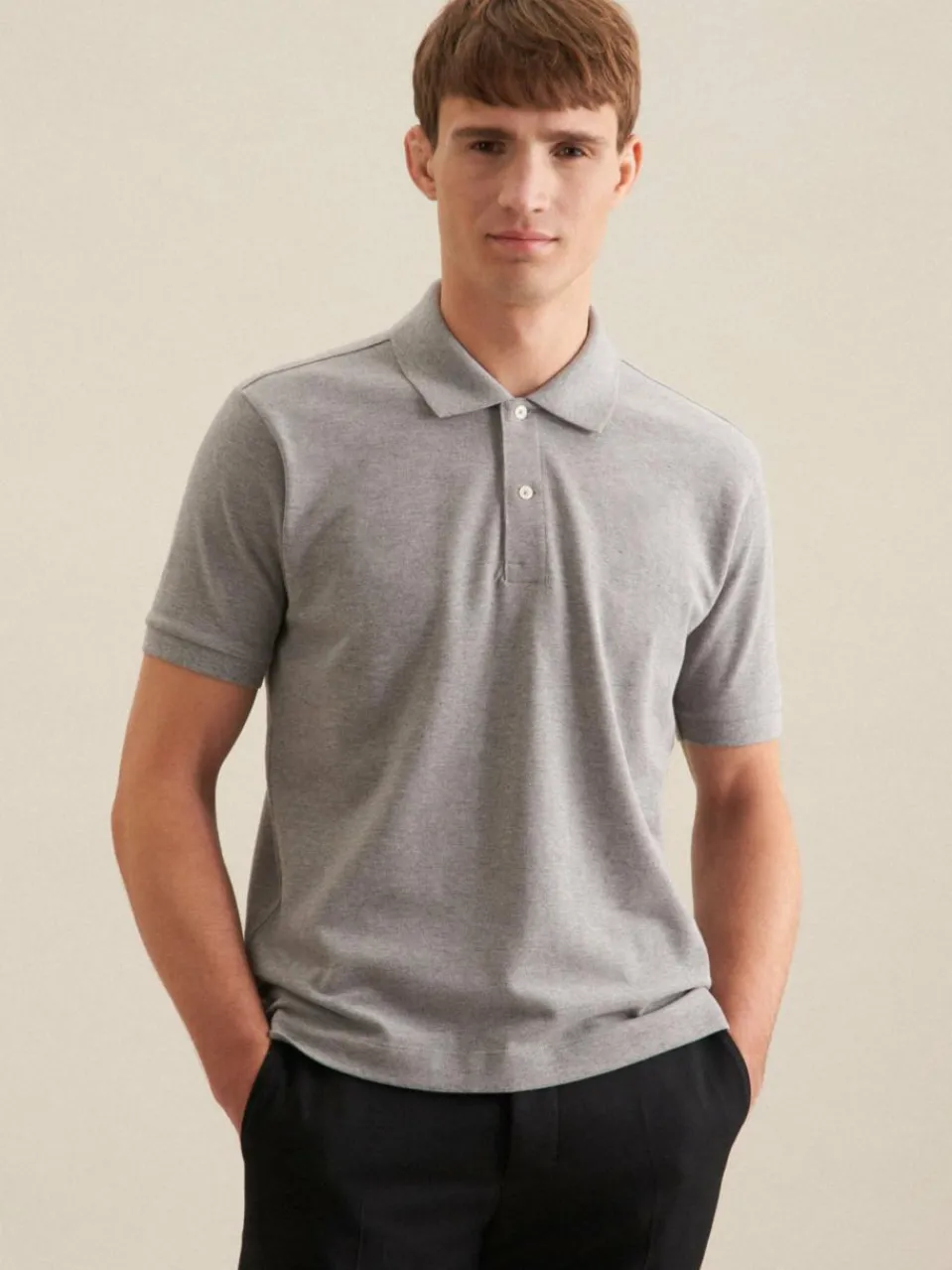 Seidensticker Poloshirts<Herren Polo - Uni grau uni