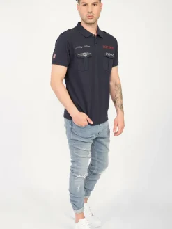 Topgun Poloshirts<Herren Polo Shirt blau uni