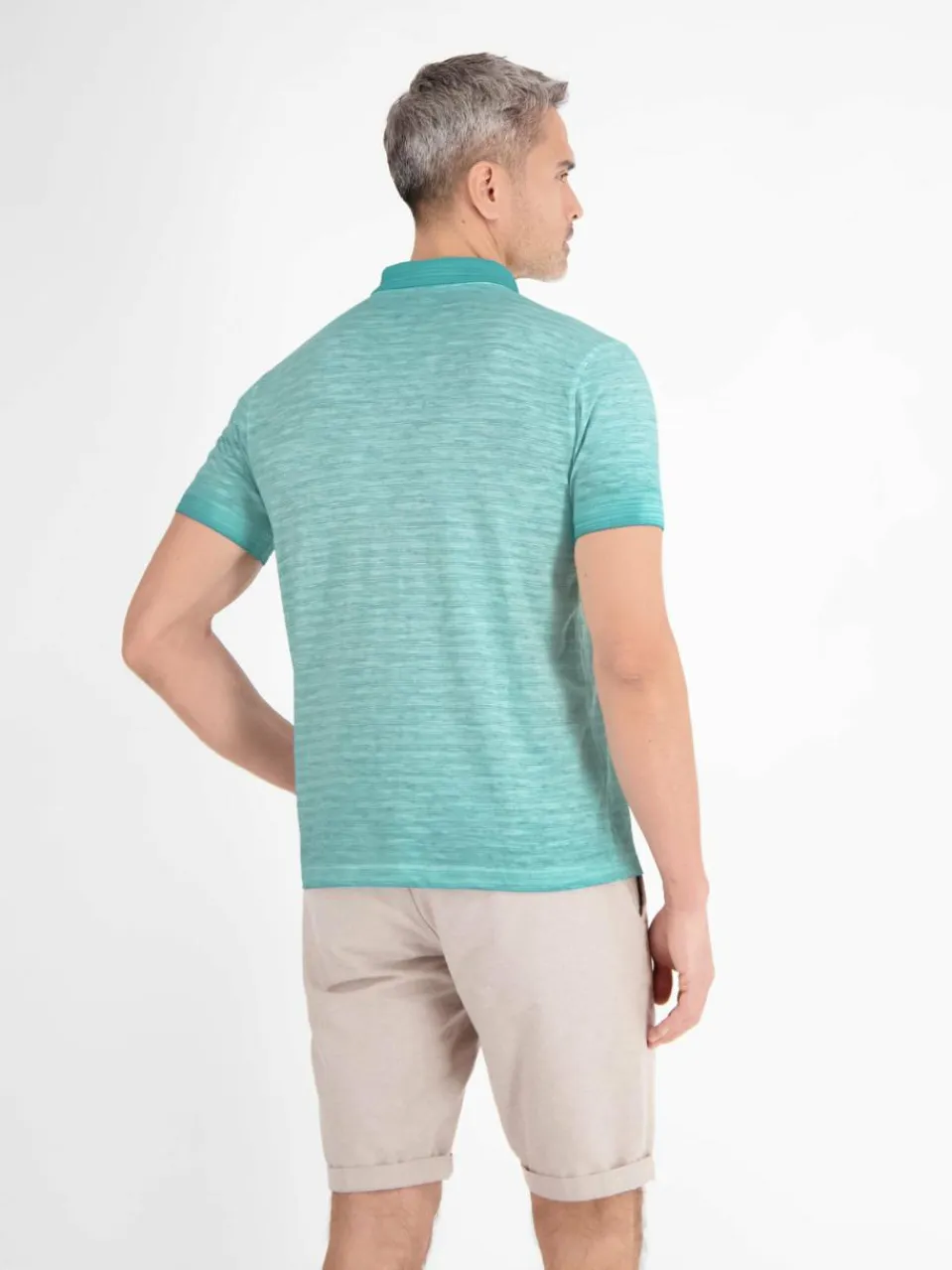 LERROS Poloshirts<Herren Poloshirt aqua gestreift