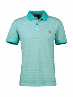 LERROS Poloshirts<Herren Poloshirt aqua gestreift