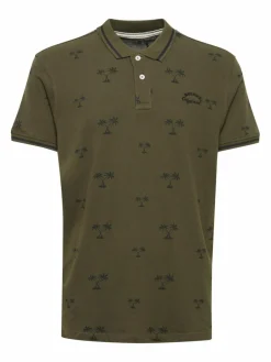 BLEND Poloshirts<Herren Poloshirt grün gemustert