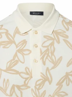 MAERZ Poloshirts<Herren Poloshirt ecru beige gemustert