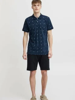 BLEND Poloshirts<Herren Poloshirt blau gemustert