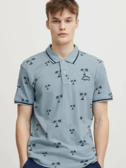 BLEND Poloshirts<Herren Poloshirt blau gemustert