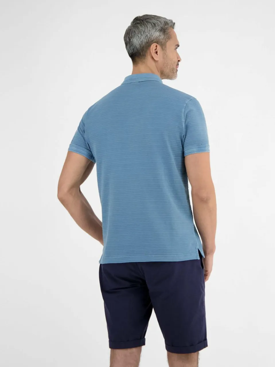 LERROS Poloshirts<Herren Poloshirt hellblau gestreift