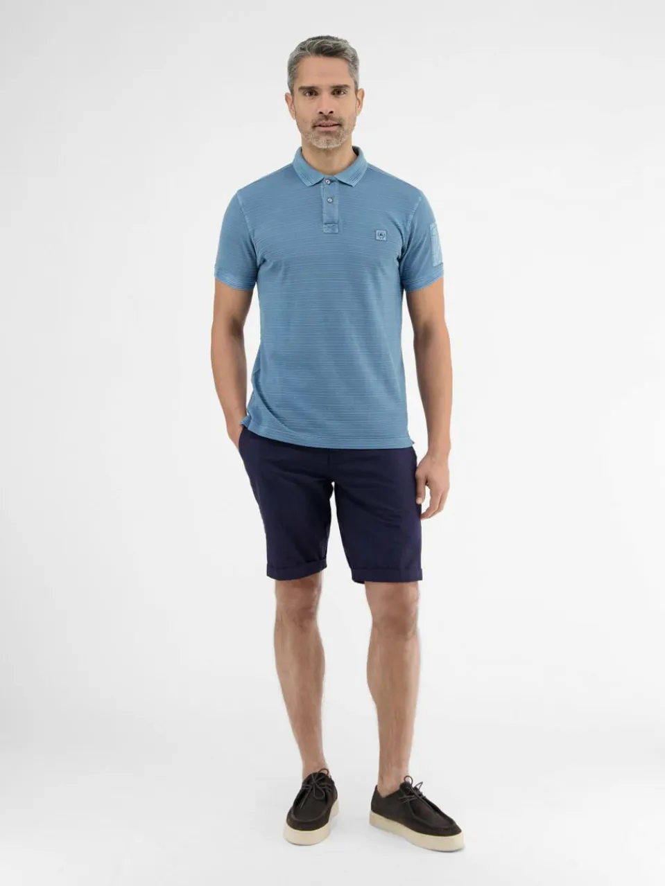 LERROS Poloshirts<Herren Poloshirt hellblau gestreift