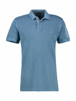 LERROS Poloshirts<Herren Poloshirt hellblau gestreift