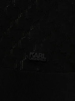 KARL LAGERFELD Pullover & Strickjacken<Herren Poloshirt schwarz strukturiert
