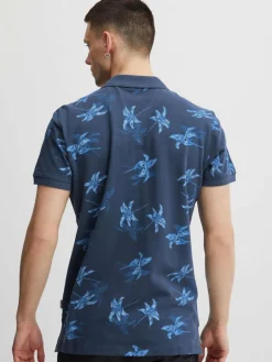 BLEND Poloshirts<Herren Poloshirt blau gemustert