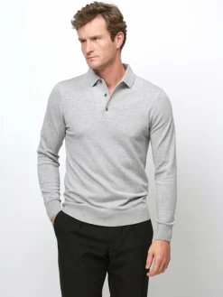 Profuomo Pullover & Strickjacken<Herren Poloshirt grau uni