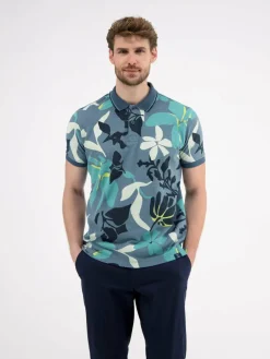 LERROS Poloshirts<Herren Poloshirt hellblau gemustert