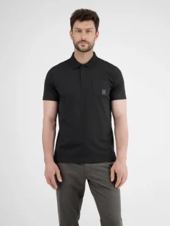 LERROS Poloshirts<Herren Poloshirt schwarz uni