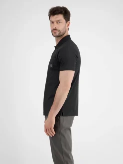 LERROS Poloshirts<Herren Poloshirt schwarz uni