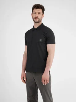 LERROS Poloshirts<Herren Poloshirt schwarz uni