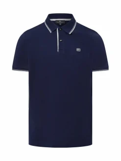 Nils Sundström Poloshirts<Herren Poloshirt marine weiß uni