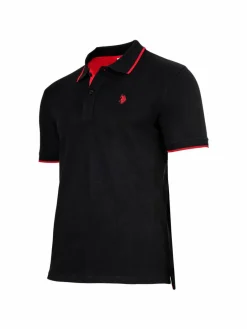 U.S. Polo Assn. Poloshirts<Herren Poloshirt schwarz uni