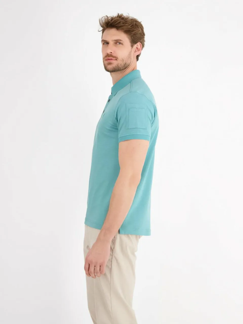 LERROS Poloshirts<Herren Poloshirt aqua uni