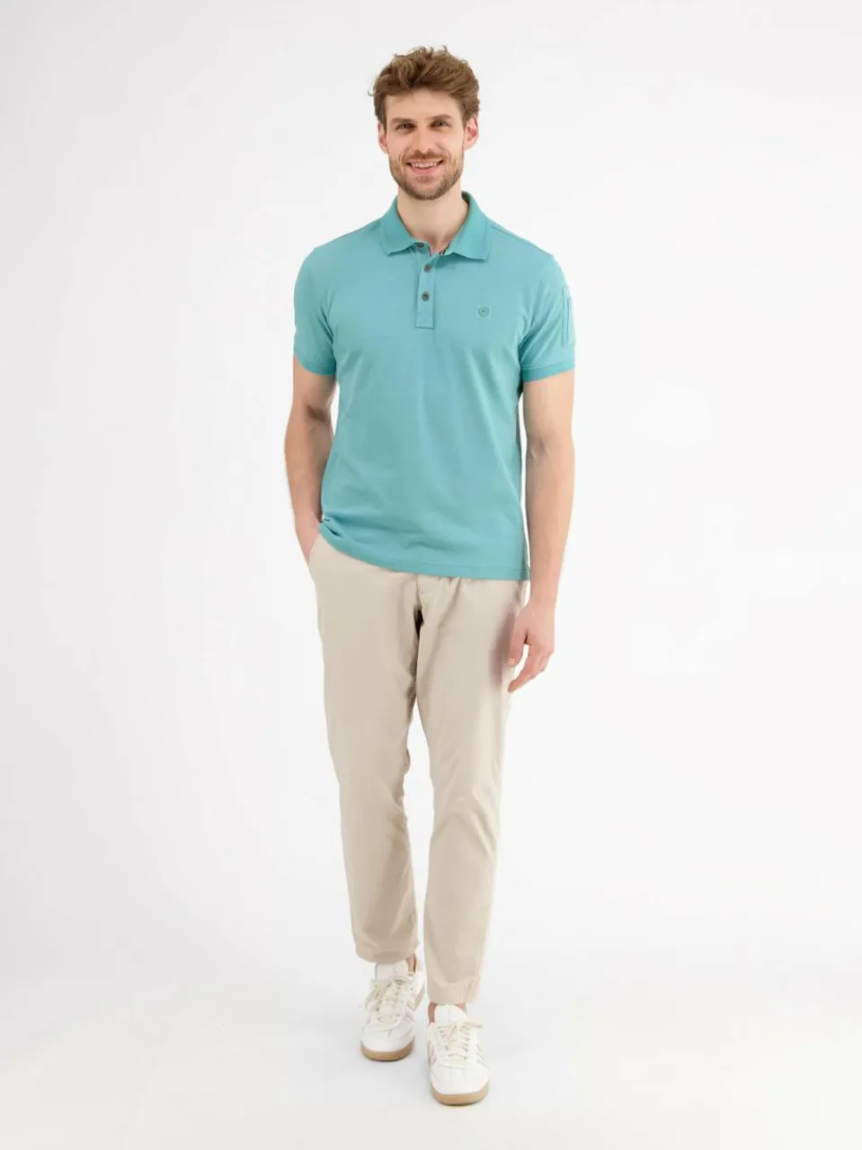 LERROS Poloshirts<Herren Poloshirt aqua uni