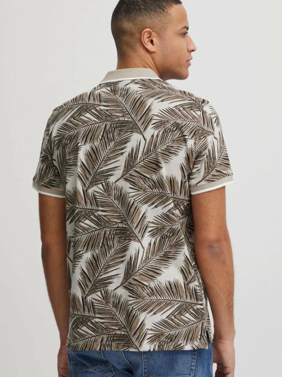 BLEND Poloshirts<Herren Poloshirt beige gemustert