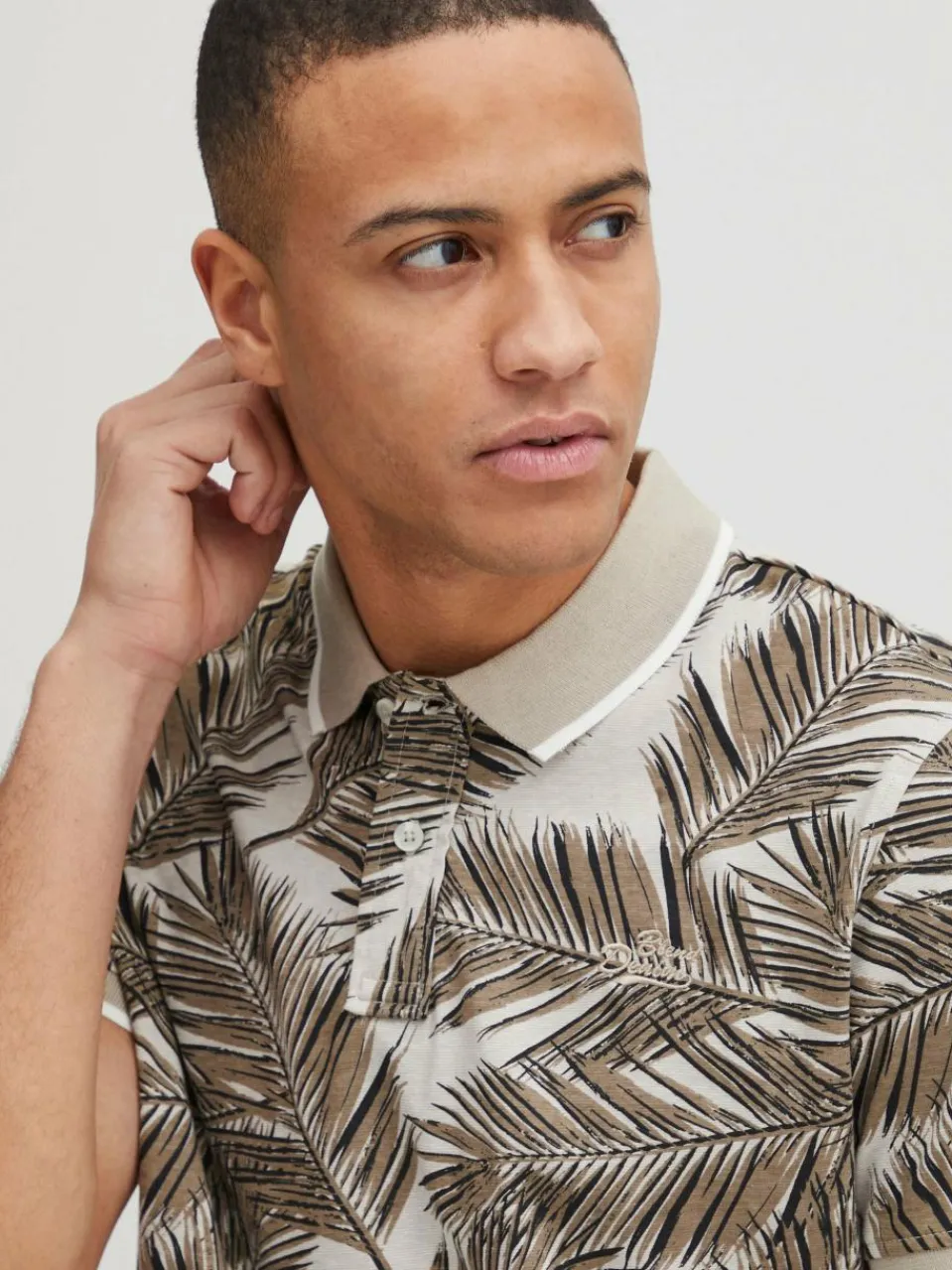 BLEND Poloshirts<Herren Poloshirt beige gemustert