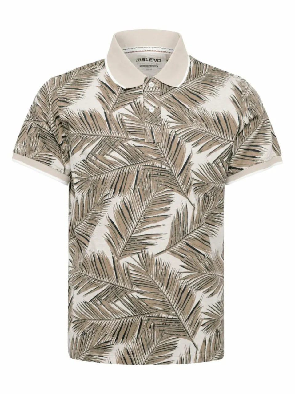 BLEND Poloshirts<Herren Poloshirt beige gemustert