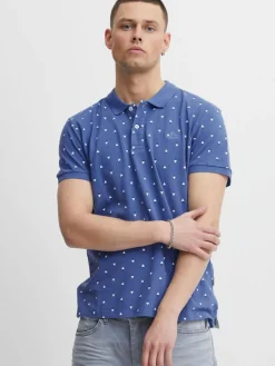 BLEND Poloshirts<Herren Poloshirt blau gemustert