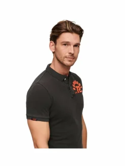 Superdry Poloshirts<Herren Poloshirt schwarz bedruckt