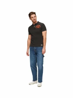 Superdry Poloshirts<Herren Poloshirt schwarz bedruckt