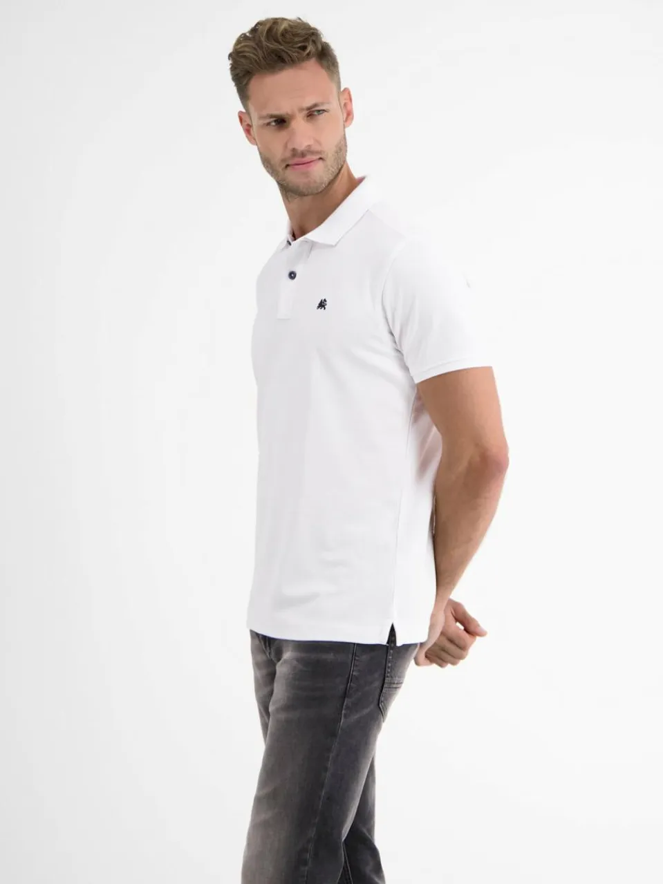 LERROS Poloshirts<Herren Poloshirt weiß uni