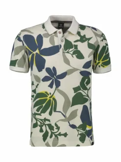 LERROS Poloshirts<Herren Poloshirt weiß gemustert