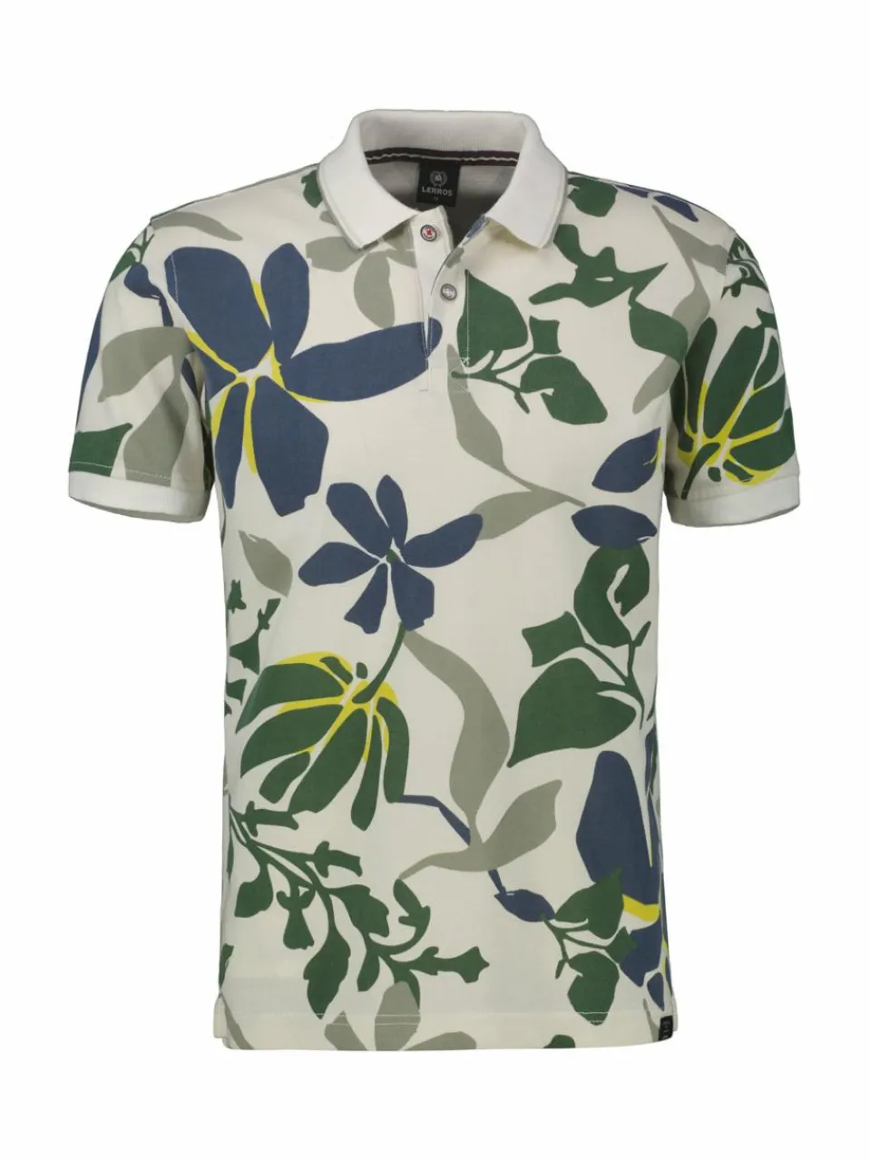 LERROS Poloshirts<Herren Poloshirt weiß gemustert