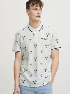 BLEND Poloshirts<Herren Poloshirt weiß gemustert