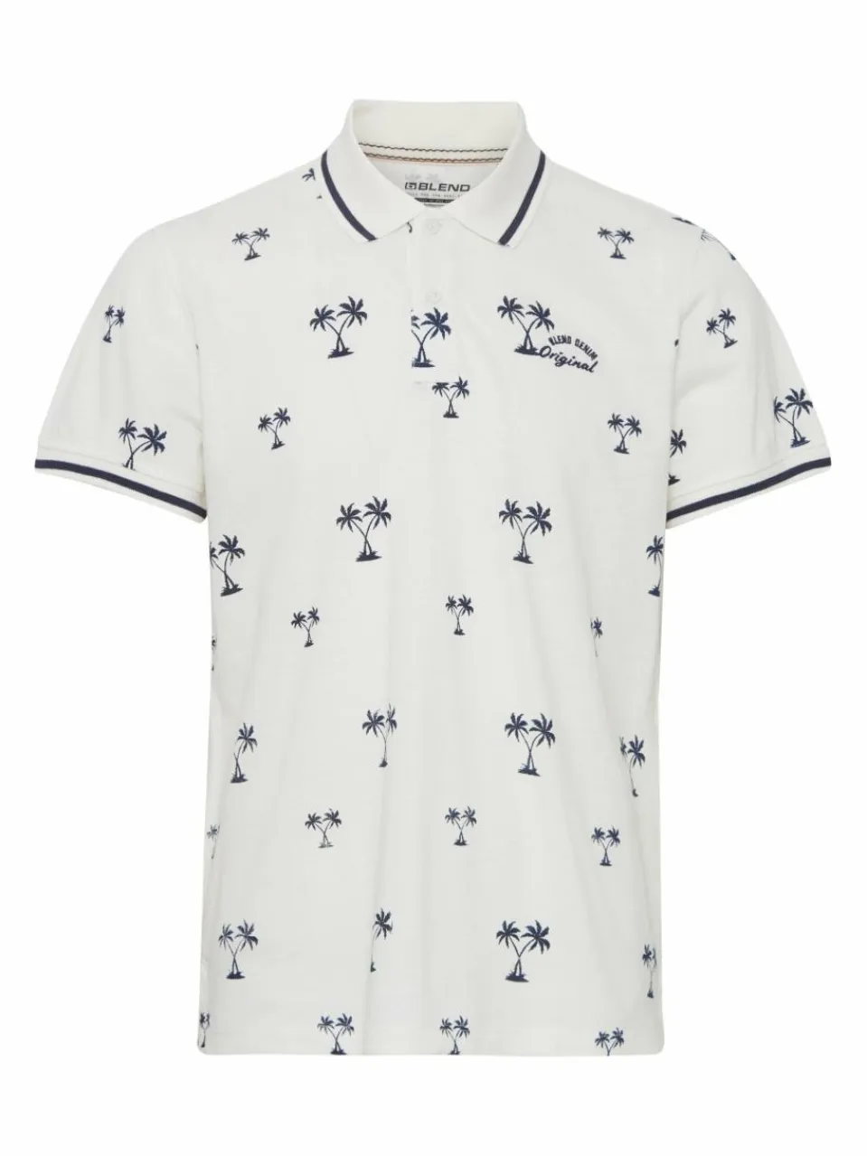 BLEND Poloshirts<Herren Poloshirt weiß gemustert