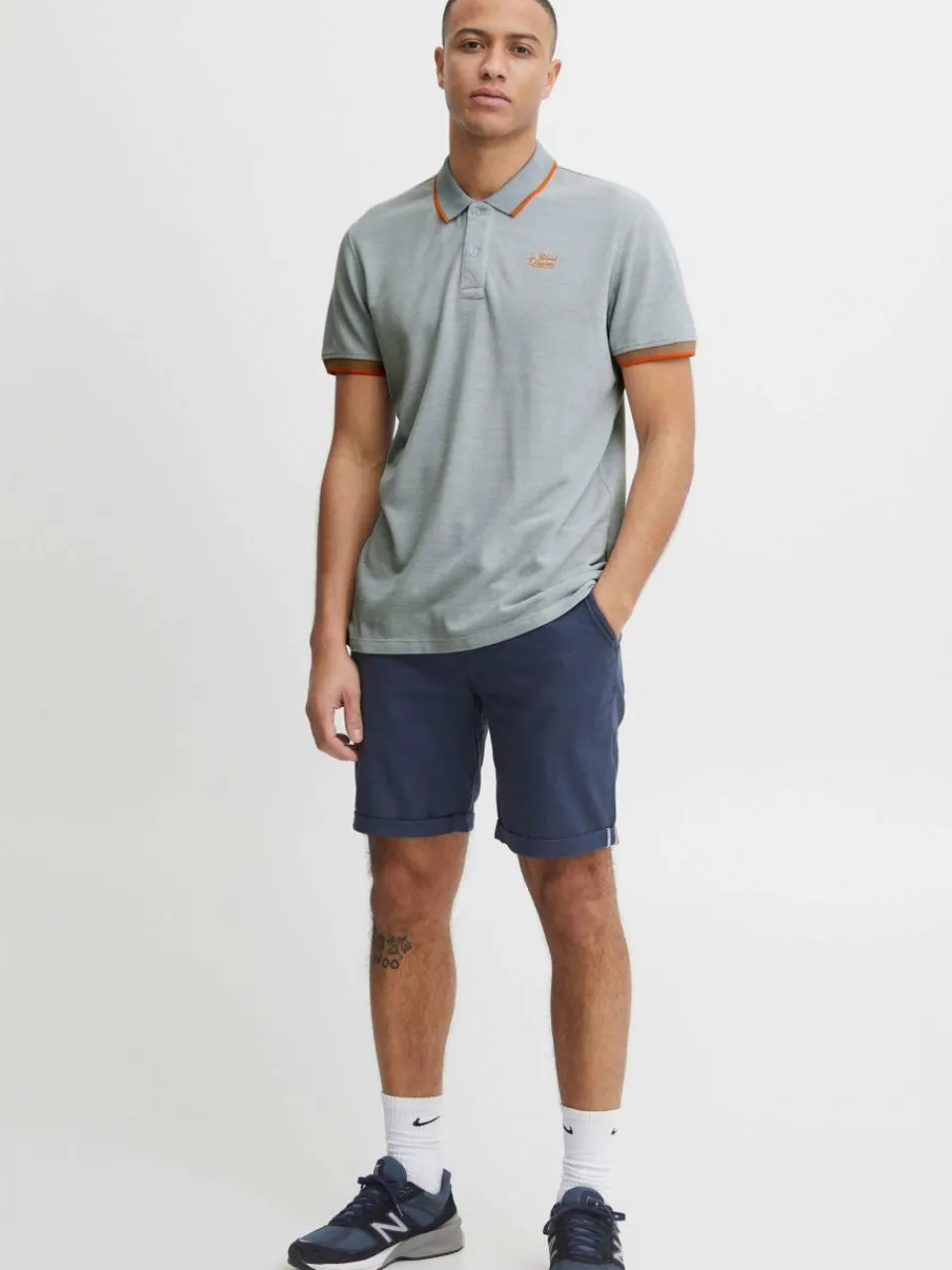 BLEND Poloshirts<Herren Poloshirt blau gemustert