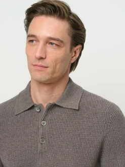 Profuomo Pullover & Strickjacken<Herren Poloshirt braun uni