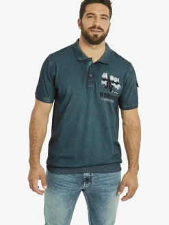 Jan Vanderstorm Poloshirts<Herren Poloshirt - ALSING petrol bedruckt