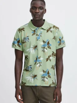 BLEND Poloshirts<Herren Poloshirt - BHPolo grün gemustert