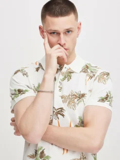 BLEND Poloshirts<Herren Poloshirt - BHPolo weiß gemustert