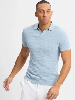 Drykorn Poloshirts<Herren Poloshirt - Braian hellblau strukturiert