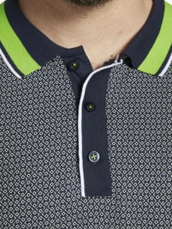 Charles Colby Poloshirts<Herren Poloshirt - EARL CARNEY blau gemustert