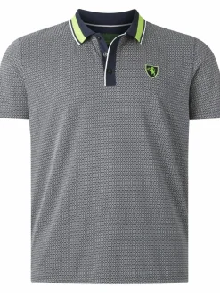 Charles Colby Poloshirts<Herren Poloshirt - EARL CARNEY blau gemustert