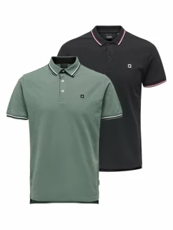 Only&Sons Poloshirts<Herren Poloshirt - 2er Pack Onsefletcher mehrfarbig uni