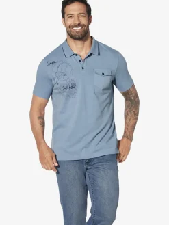 Jan Vanderstorm Poloshirts<Herren Poloshirt - FJODOR blau bedruckt