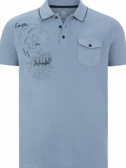 Jan Vanderstorm Poloshirts<Herren Poloshirt - FJODOR blau bedruckt