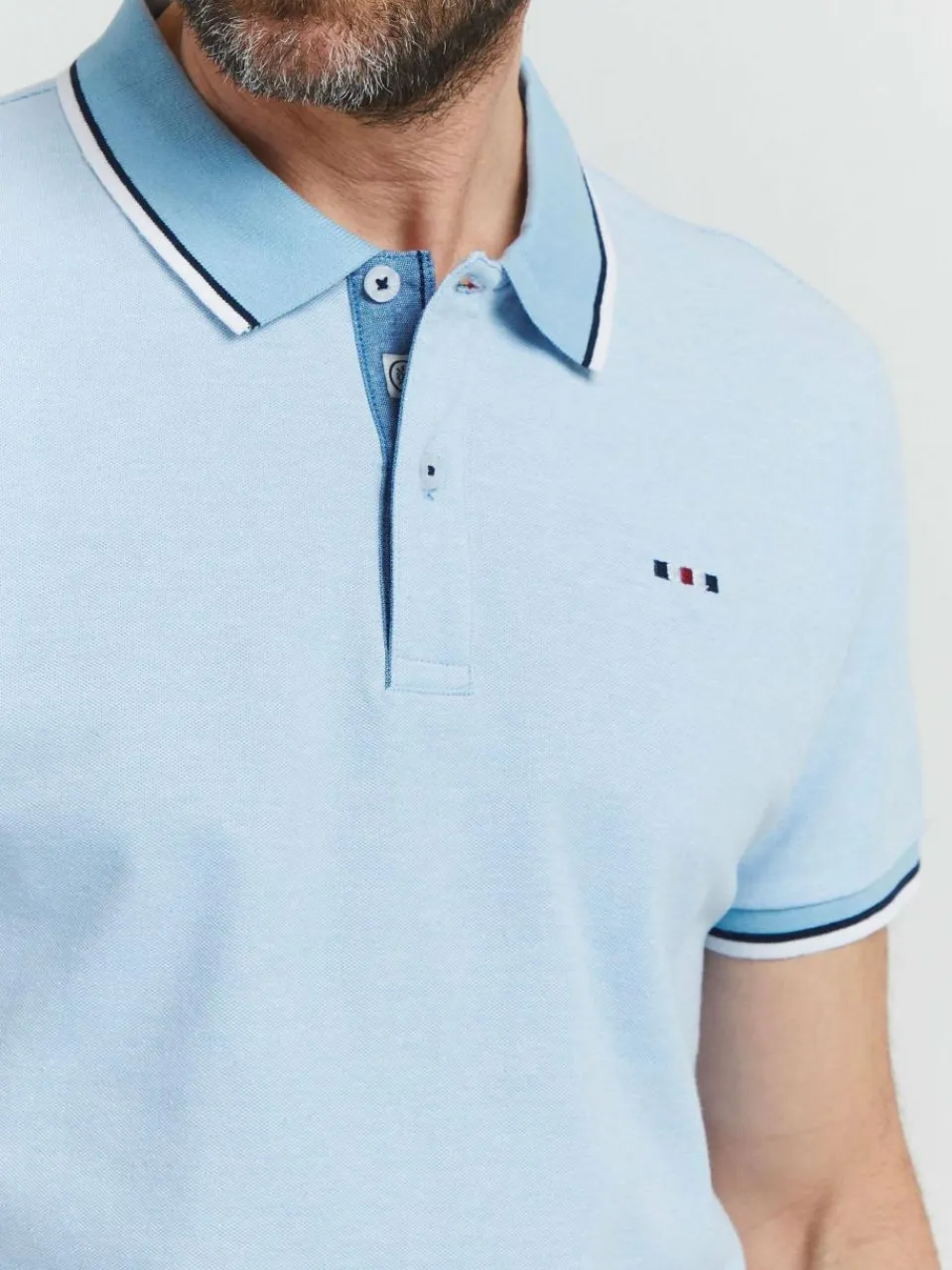 FQ1924 Poloshirts<Herren Poloshirt - FQEvander hellblau uni