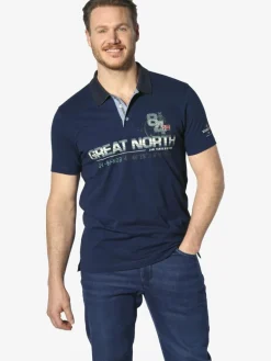 Jan Vanderstorm Poloshirts<Herren Poloshirt - GIZUR royal blau bedruckt