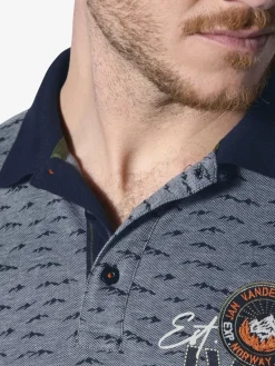 Jan Vanderstorm Poloshirts<Herren Poloshirt - HALVESEN blau bedruckt