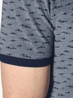 Jan Vanderstorm Poloshirts<Herren Poloshirt - HALVESEN blau bedruckt