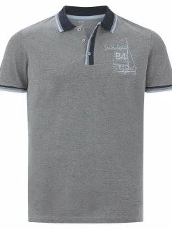 Jan Vanderstorm Poloshirts<Herren Poloshirt - HERFINN grau bedruckt