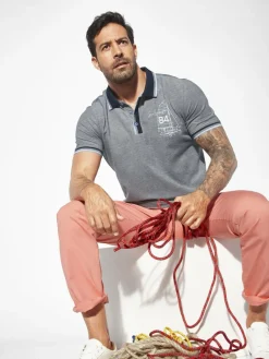 Jan Vanderstorm Poloshirts<Herren Poloshirt - HERFINN grau bedruckt